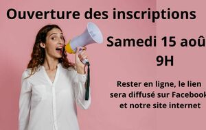 Ouverture prochaine des inscriptions saison 2026-2027