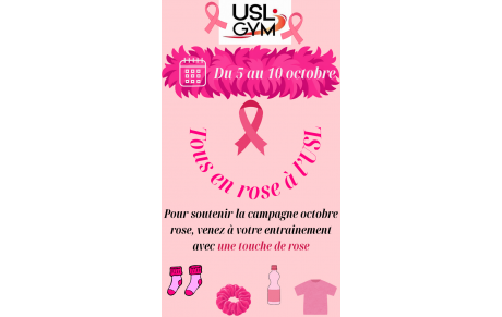 🎀 Octobre Rose à l’USL : Tous en rose du 5 au 10 octobre ! 🎀